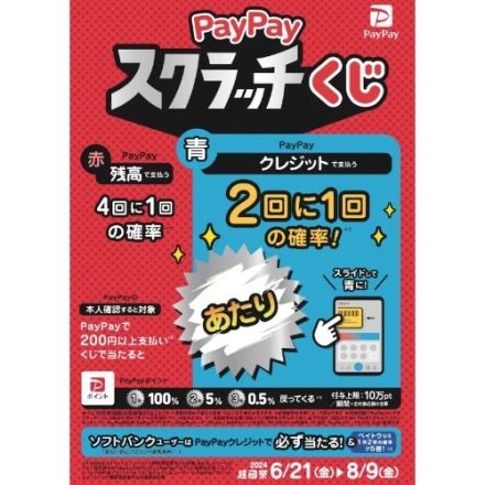 PayPayスクラッチくじ開催中